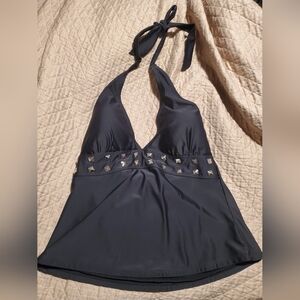 Vintage TORRID 0 Studded HALTER SWIM TANK TANKINI